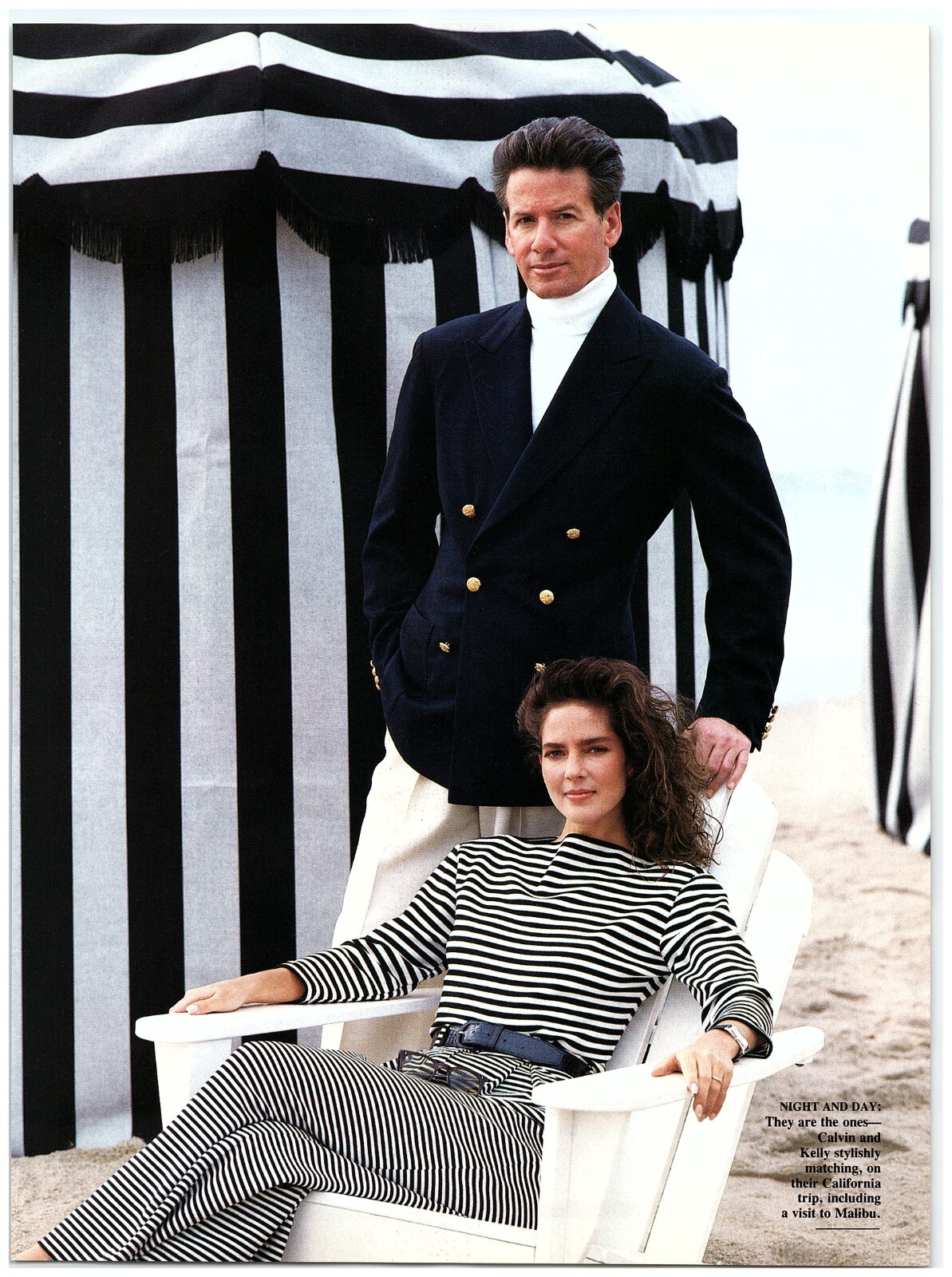 Magazine CLIPPING Kelly & Calvin Klein Malibu Beach Sand Stylish Outfits
