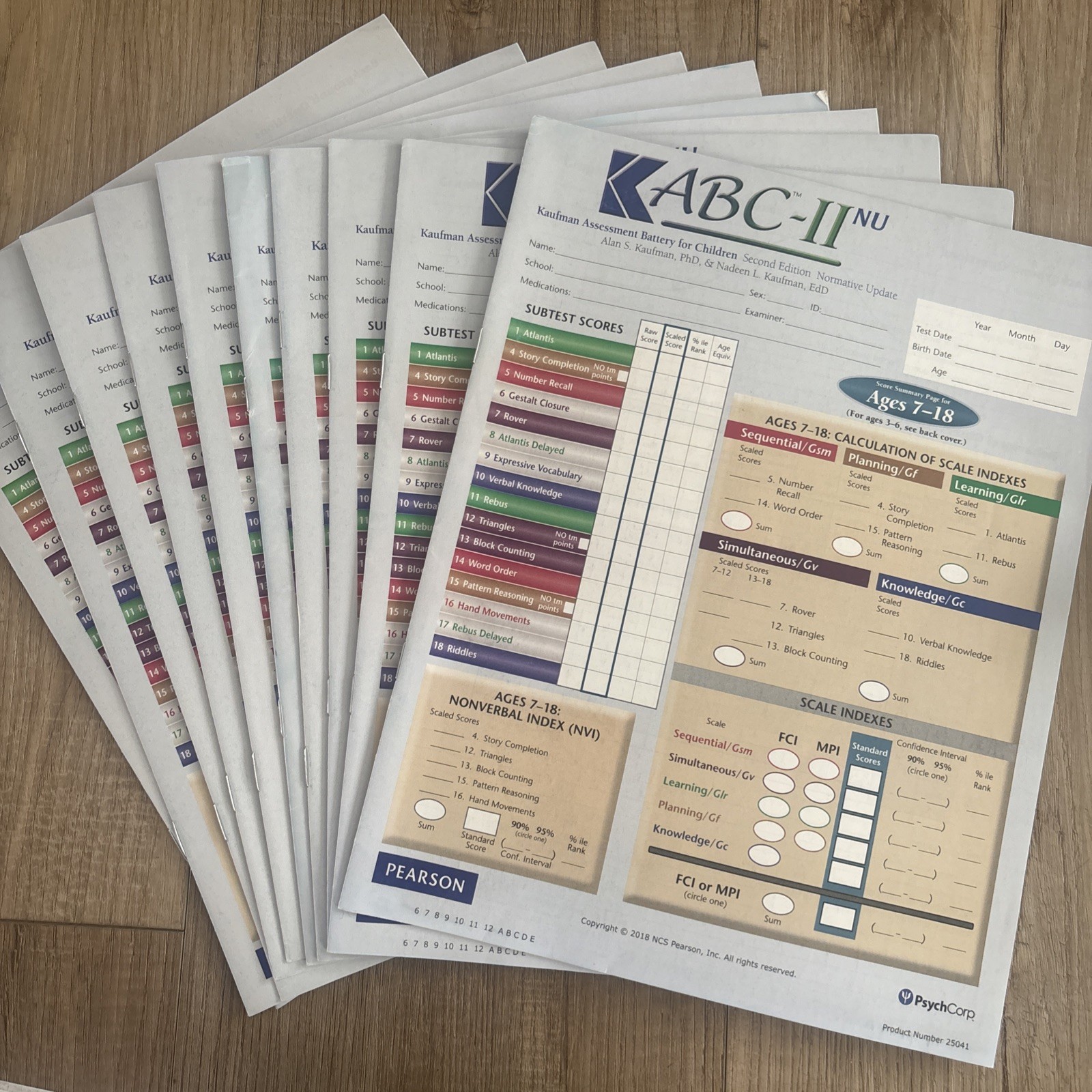 NEW KABC-II Normative Update Record Forms Qty 10 Print) ABC 25041 2023 Kaufman