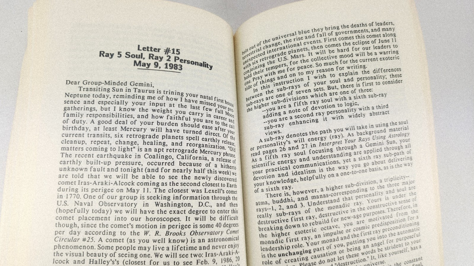 Interpret the Rays: Letters to 22 Astrologers Mae R. Wilson-Ludlam 1st Ed 1989