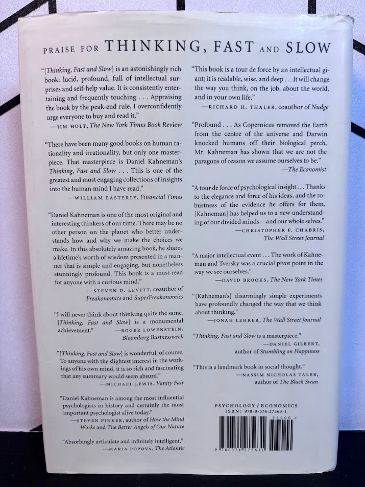 Thinking Fast and Slow Daniel Kahneman Hardcover First Edition Psychology VG