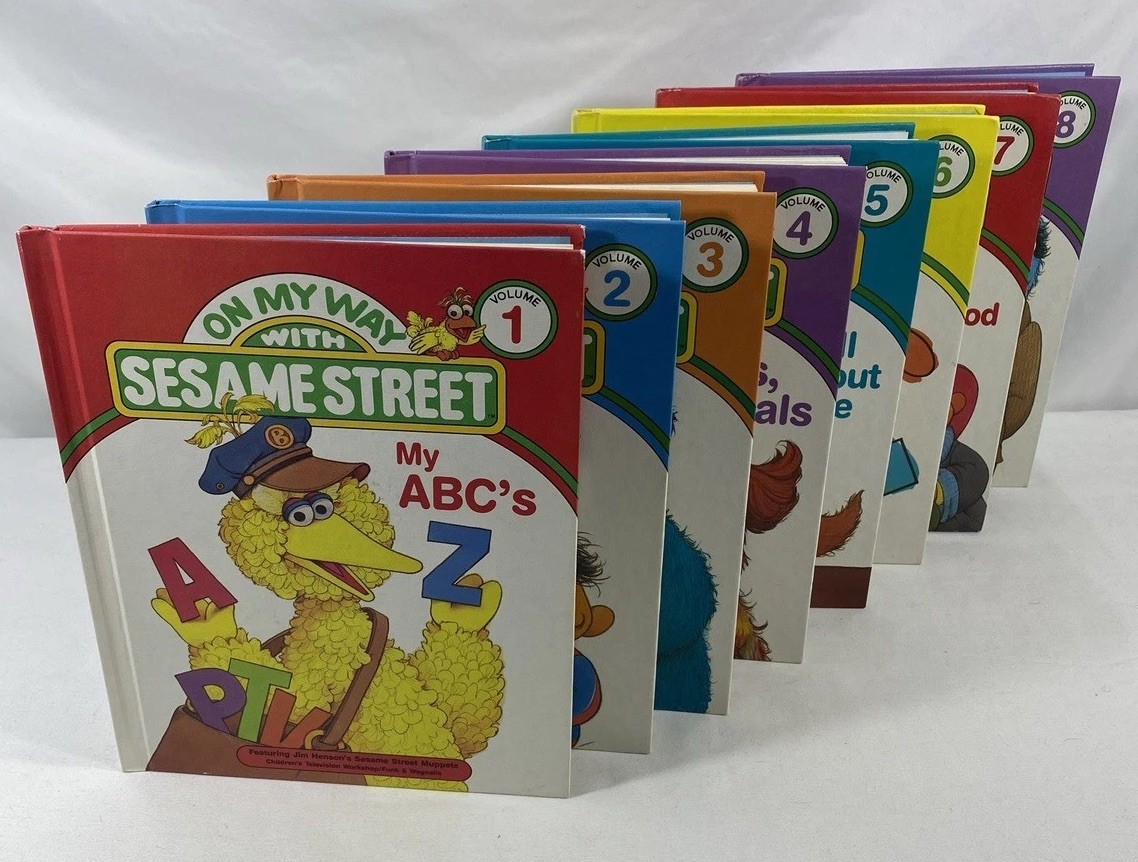 Lot of 8 – On My Way with Sesame Street – HC Volumes #1-8, 1989
