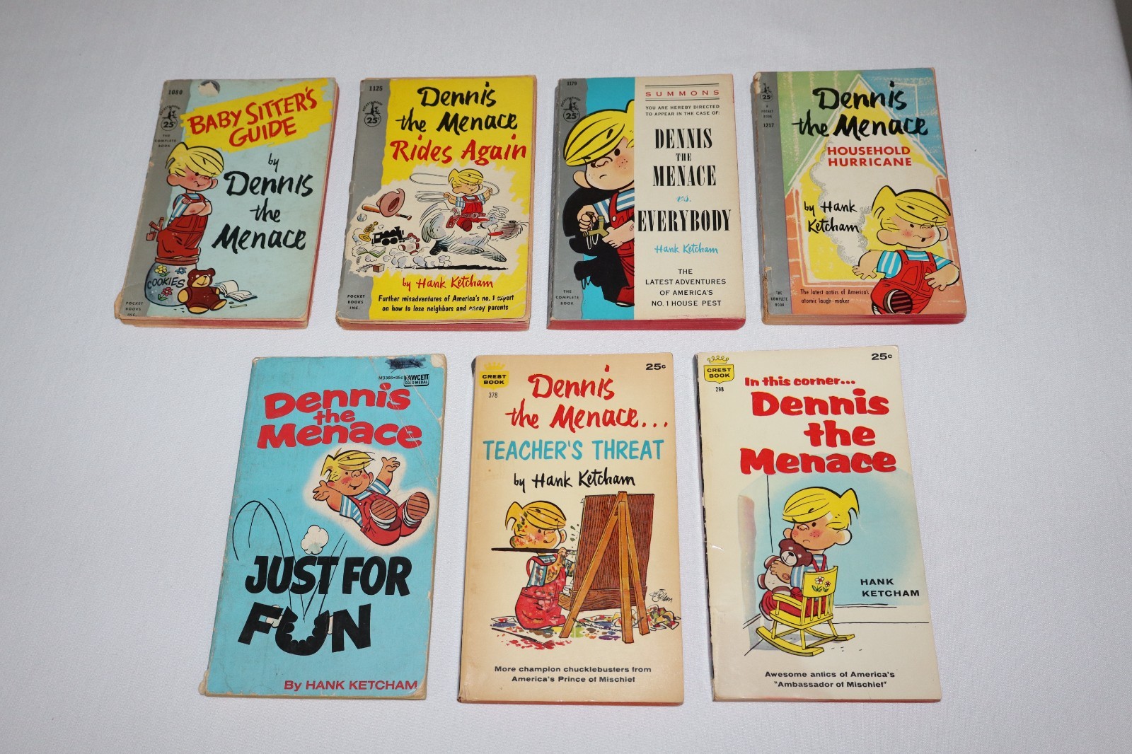 Dennis the Menace Paperback Lot of 7 Pocket Fawcett Crest 50’s 60’s Hank Ketcham