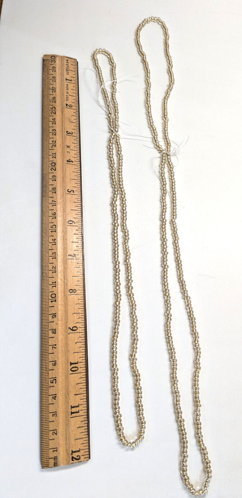 16″ + 12″ Strand Fire Mountain Gems Vanilla Bean Round 4mm Glass Pearl Beads SM