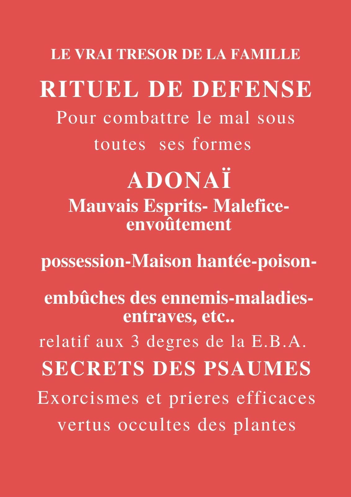 RITUEL DE DÉFENSE: Pour combattre le mal sous toutes ses formes