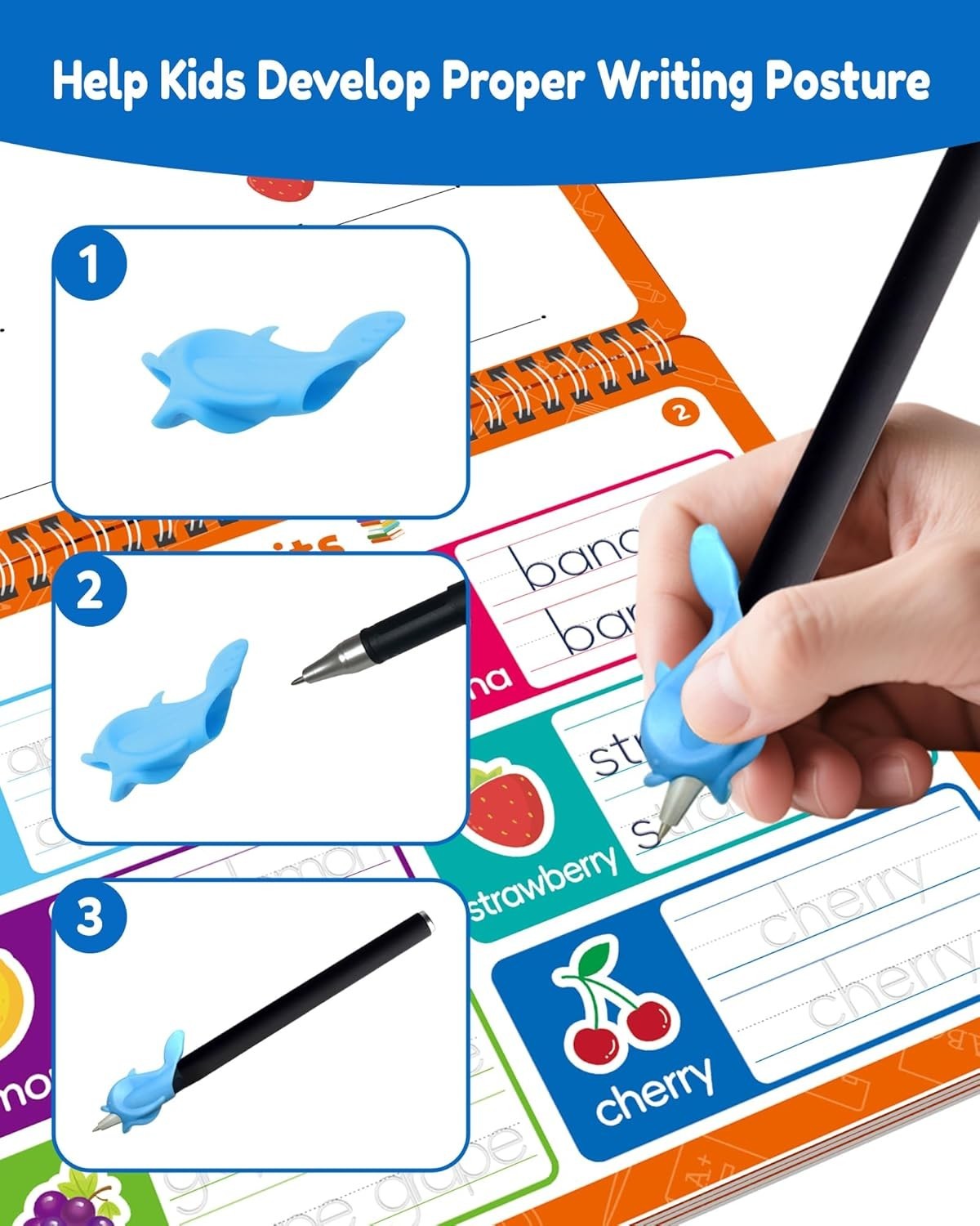 Magic Grooved Writing Practice Books for Kids, Large Grooved Handwriting Copy…