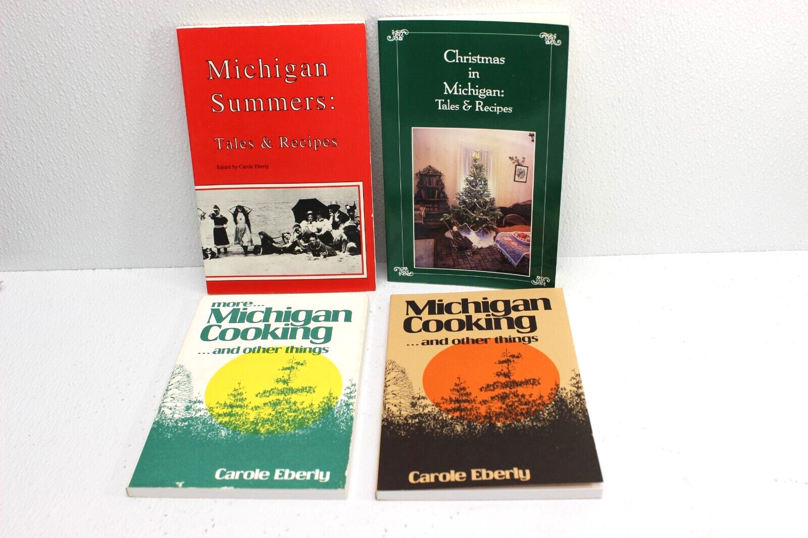 LOT OF 4 Michigan Cooking Vintage Cookbook 1977-1990 Paperback Summers Christmas