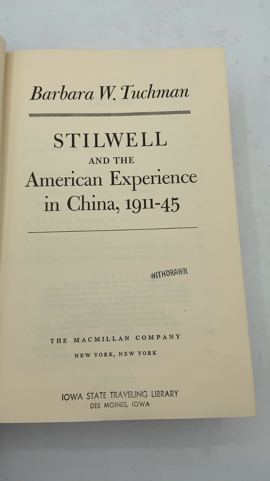 Stilwell and the American Experience in China, 1911-45 Barbara W. Tuchman Har…