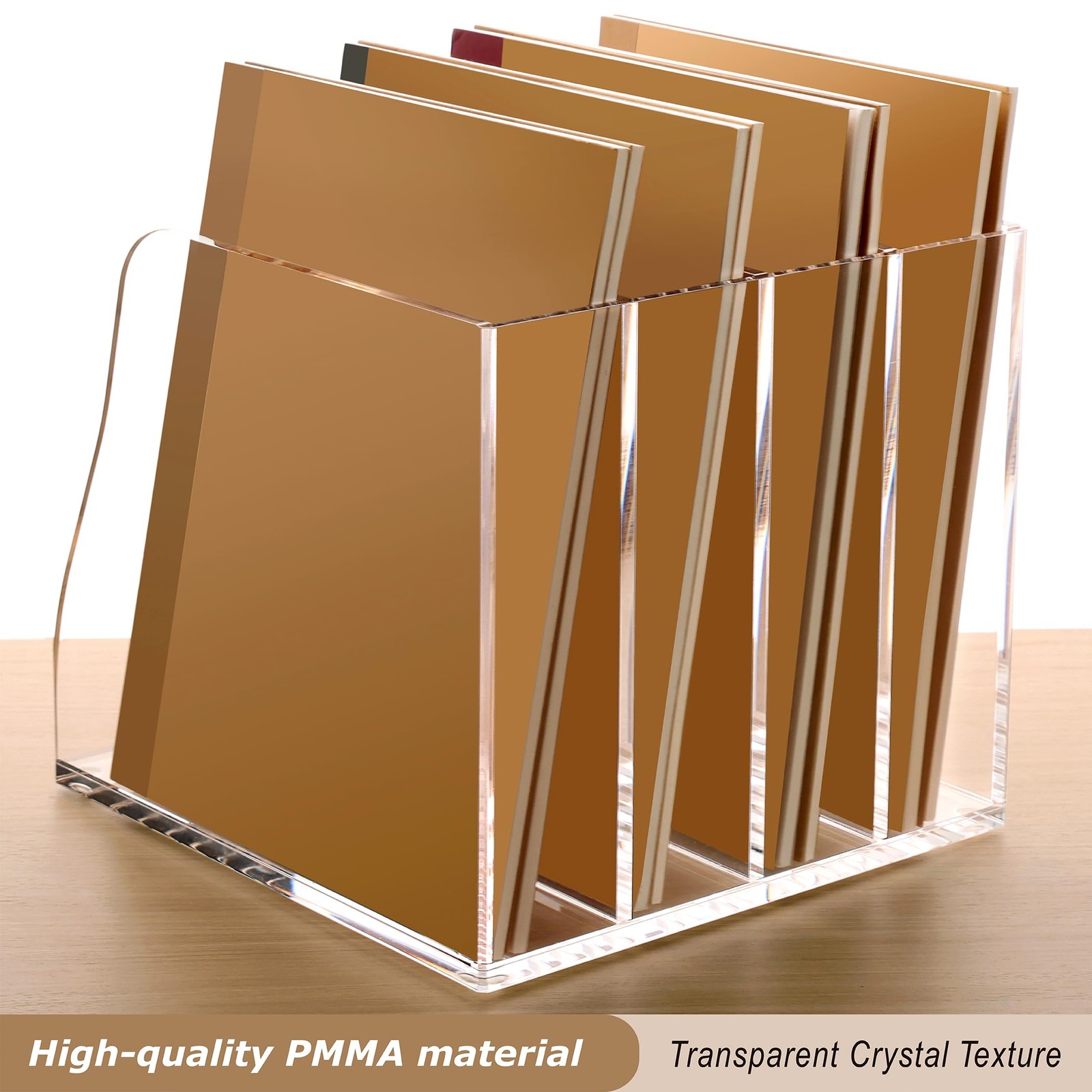 SANRUI Acrylic Desk Magazine File 7.2 x 7.7 x 6.5 inches, Transparent