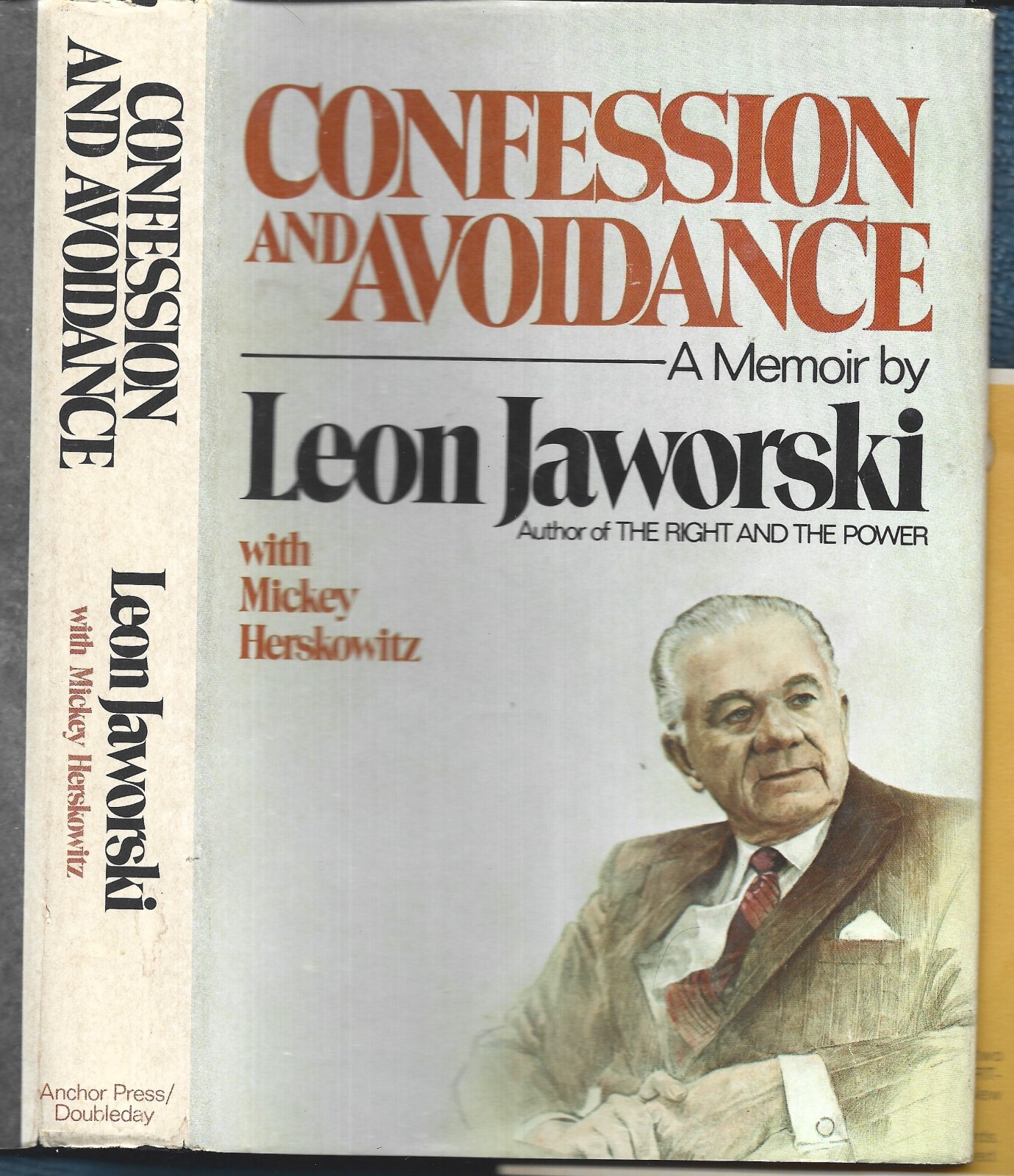 Confession & Avoidance HB w/dj-Leon Jaworski -1979-326 pages-1st Edition