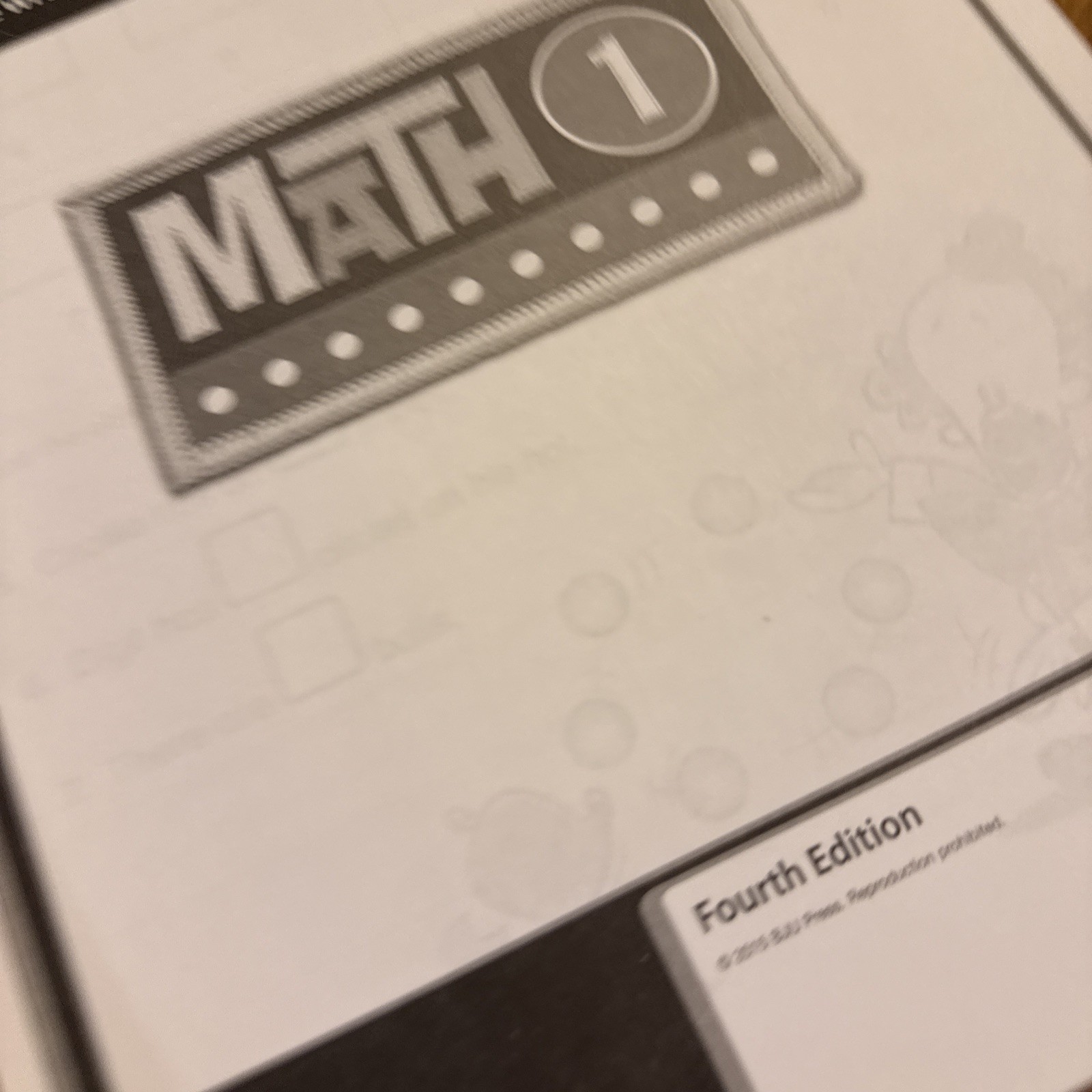 Math 1 Student Edition Textbook (4th Edition) BJU Press Tests Reviews & Worktext