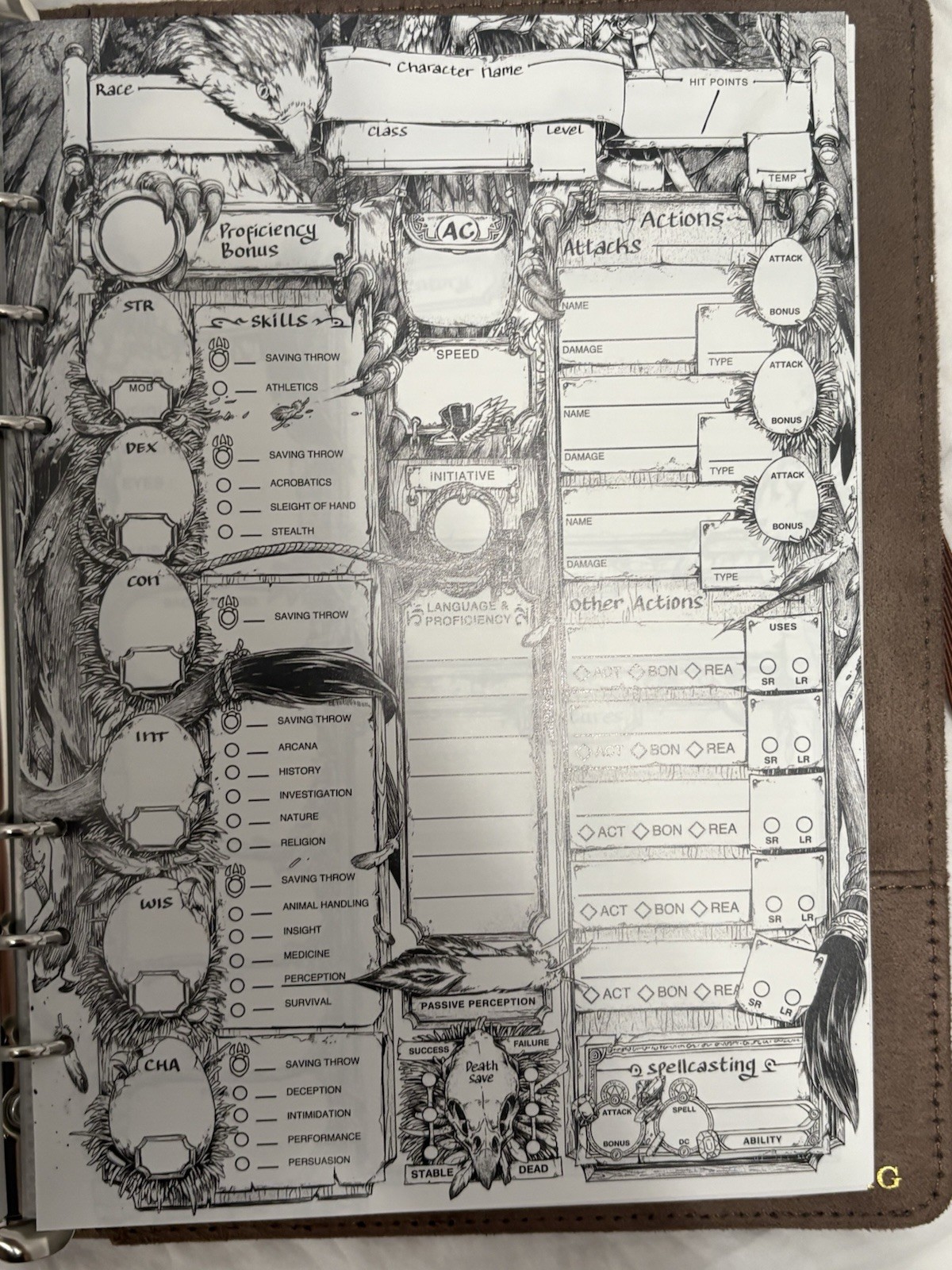 The Griffon’s Saddlebag – Character Binder Faux Leather