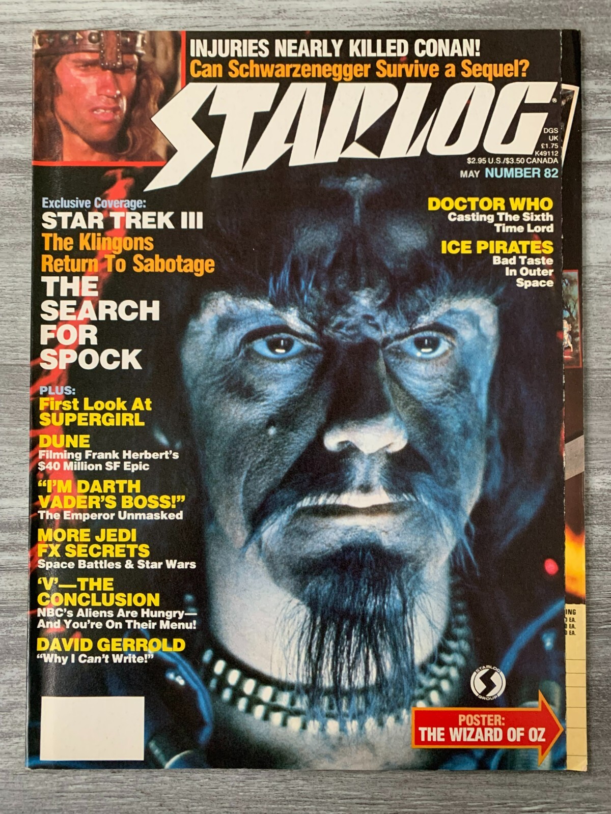 1984 STARLOG Magazine #82 FN+ 6.5 Star Trek III / Wizard of Oz Fold-Out / Conan