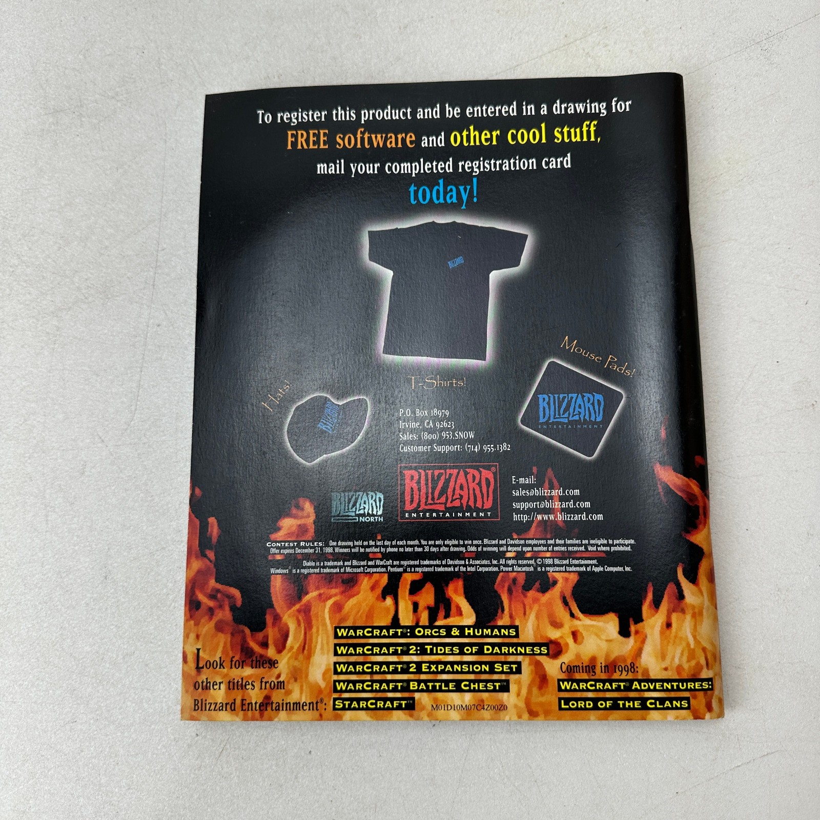 Diablo 1996 Manual for CD-Rom Blizzard Enertainment