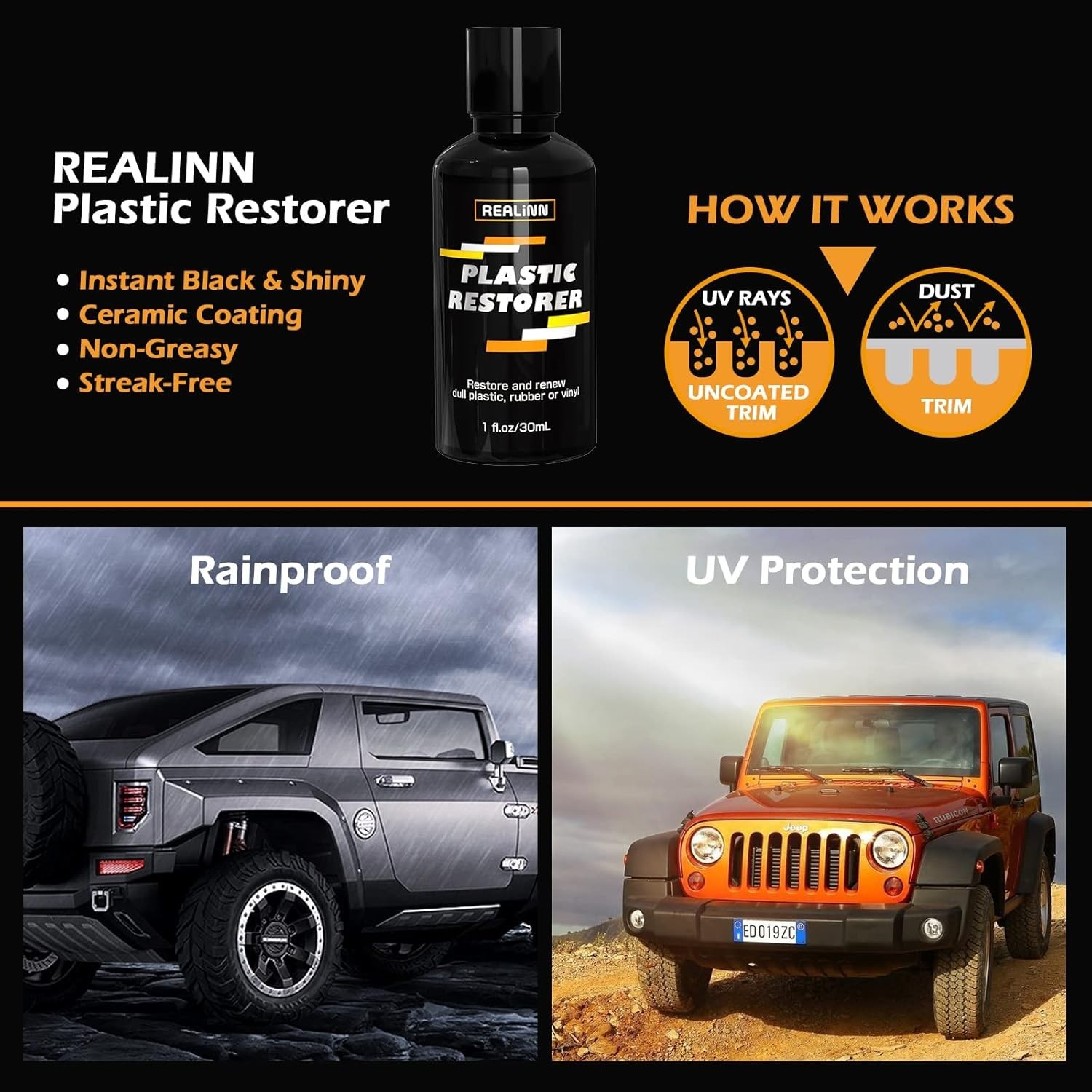 Automotive Ceramic Coating for Plastic, Vinyl & Rubber Surfaces – 0.09kg