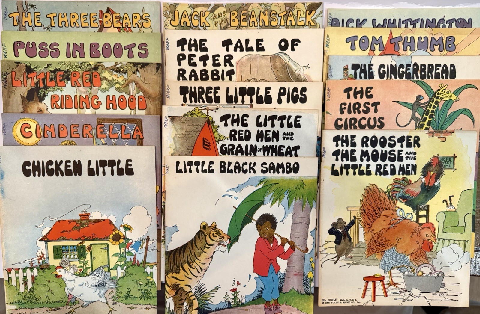 PLATT MUNK CHILDRENS Classics BOOKS – Lot of 15 -from 1932-1934, Estate Illustra