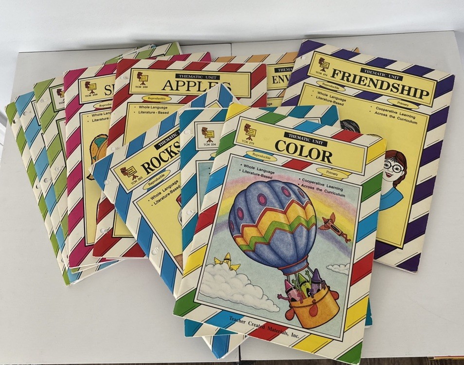 Vintage 1990, ‘91, ‘92, ‘93 Teacher Created Materials, Inc. Thematic Unit Books