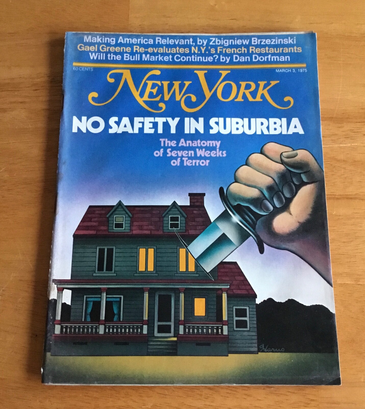 New York Magazine March 1975 No Safety In Suburbia Cover No Label Newsstand