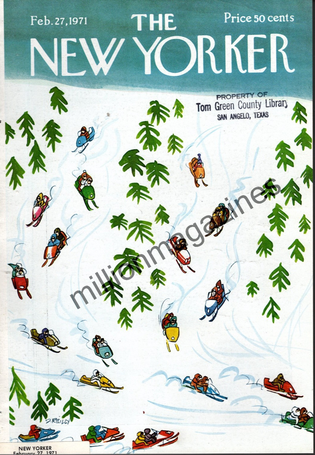 1971 New Yorker February 27 – First Skiiers, now Snowmobiles – Reilly