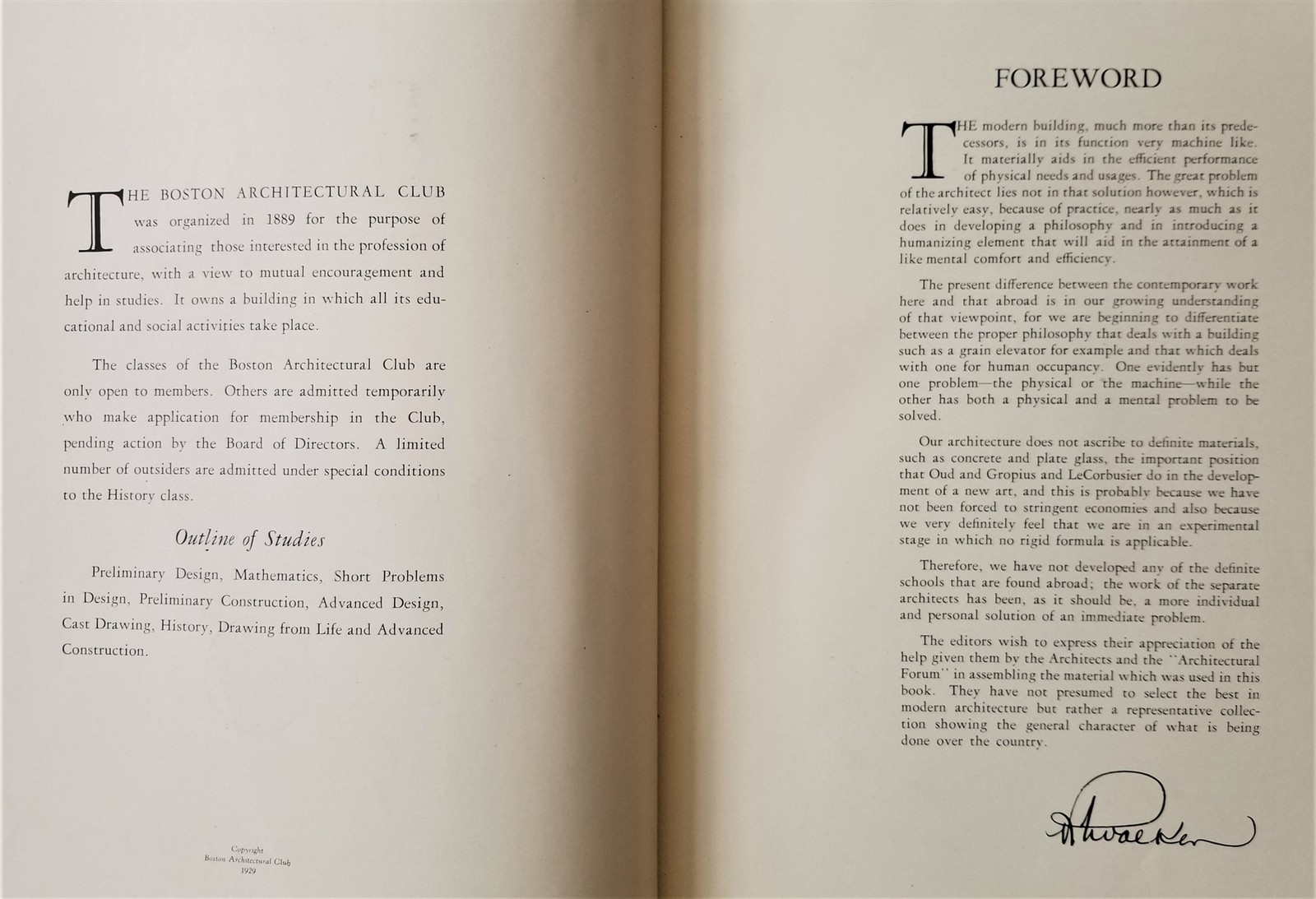 1929 antique BOSTON ARCHITECTURE CLUB MODERN PLANs us WHITEHEAD