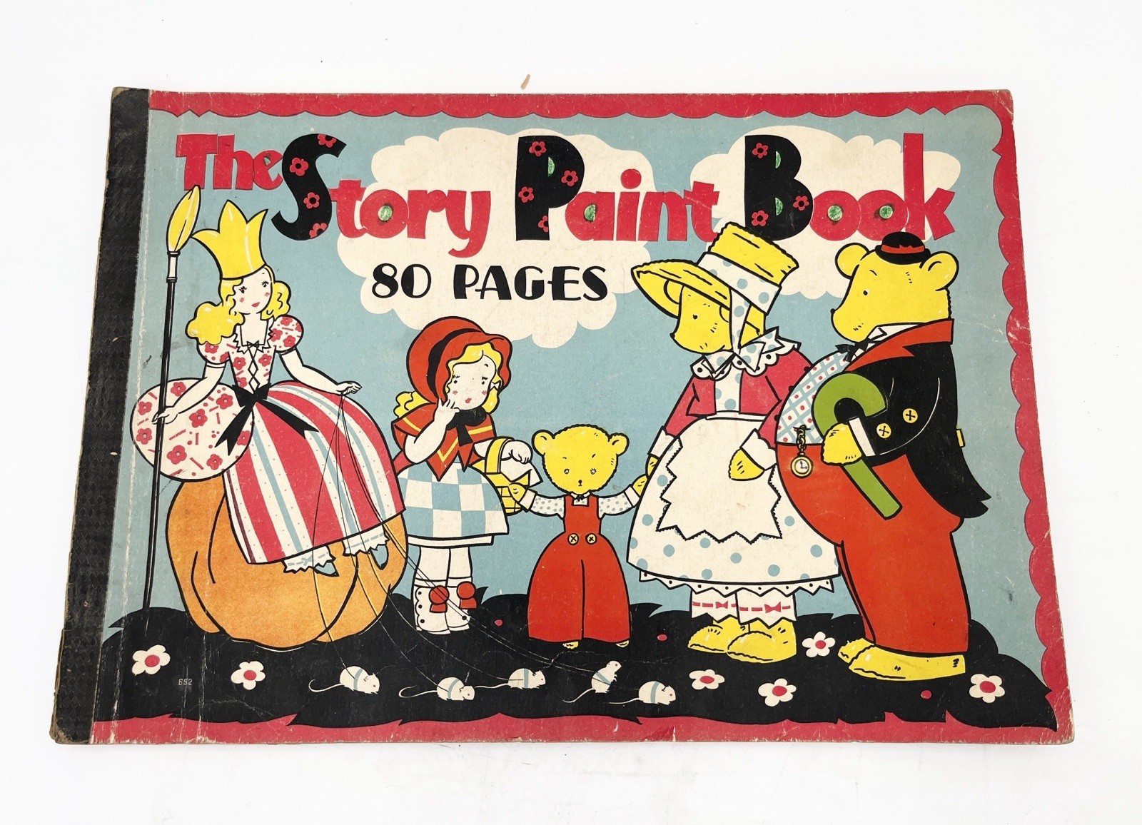 1934 Vintage The Story Paint Book 80 Pages 15”x10” By Whitman Publishing Co