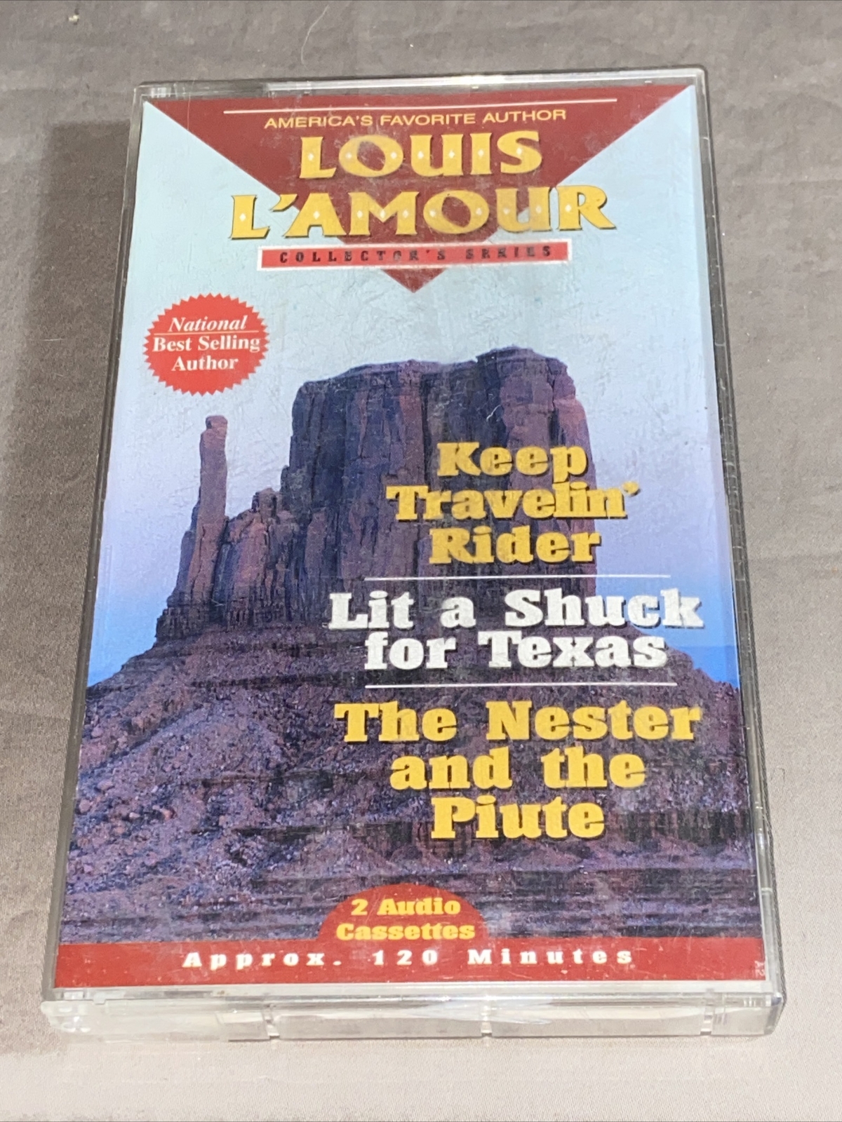 LOUIS L’AMOUR AUDIO BOOKS – 3 STORIES ON (2) CASSETTES – 120 MINUTES