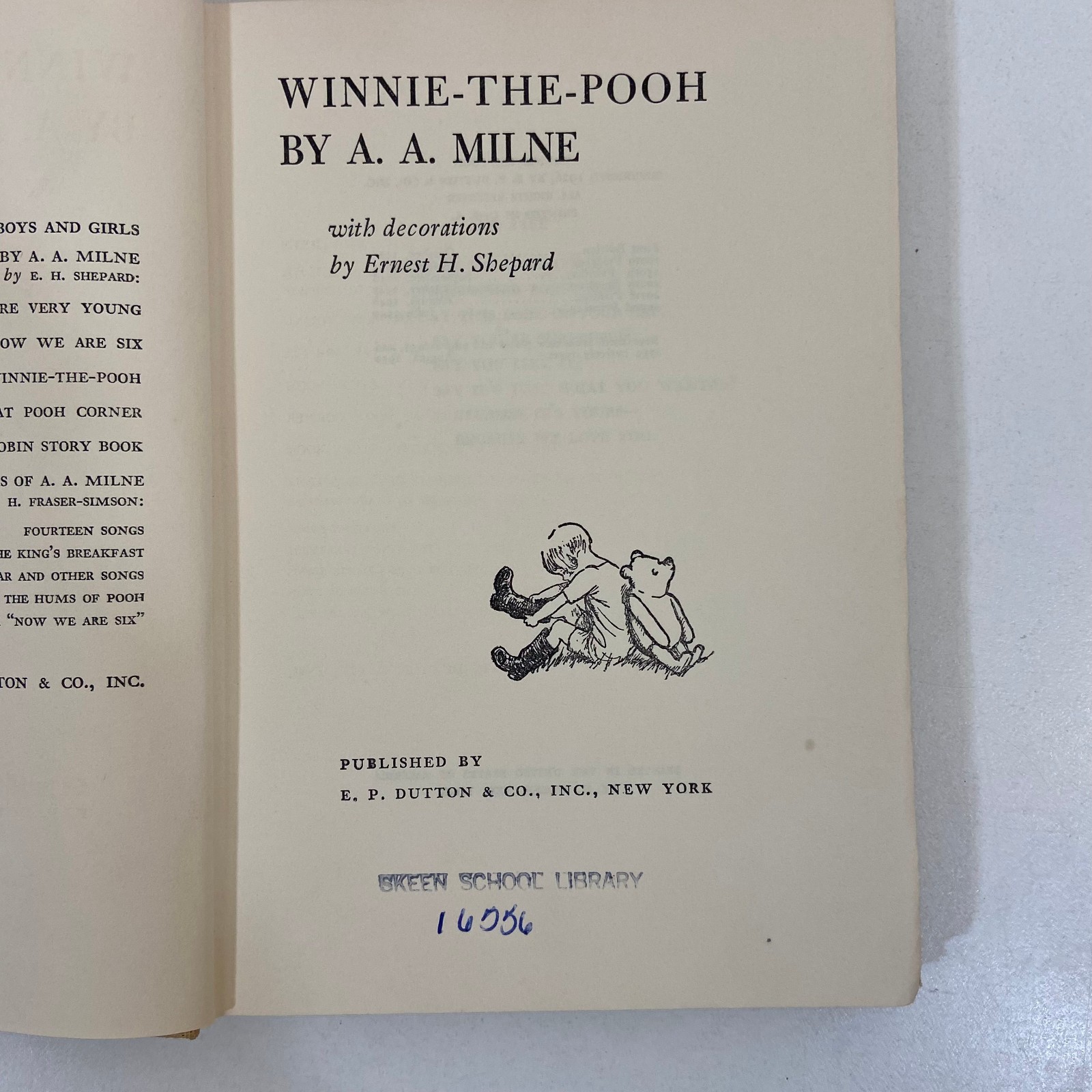 Winnie the Pooh Dutton 1950 HC A A Milne Ex Library Kids Vintage Fiction Classic