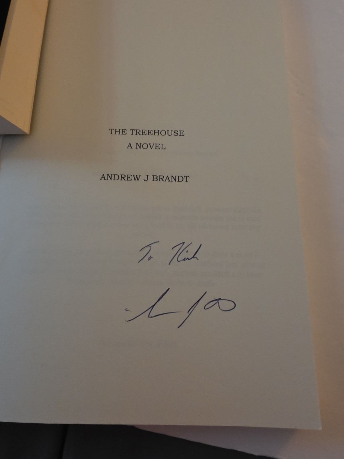 The Treehouse: Signed Paperback Book