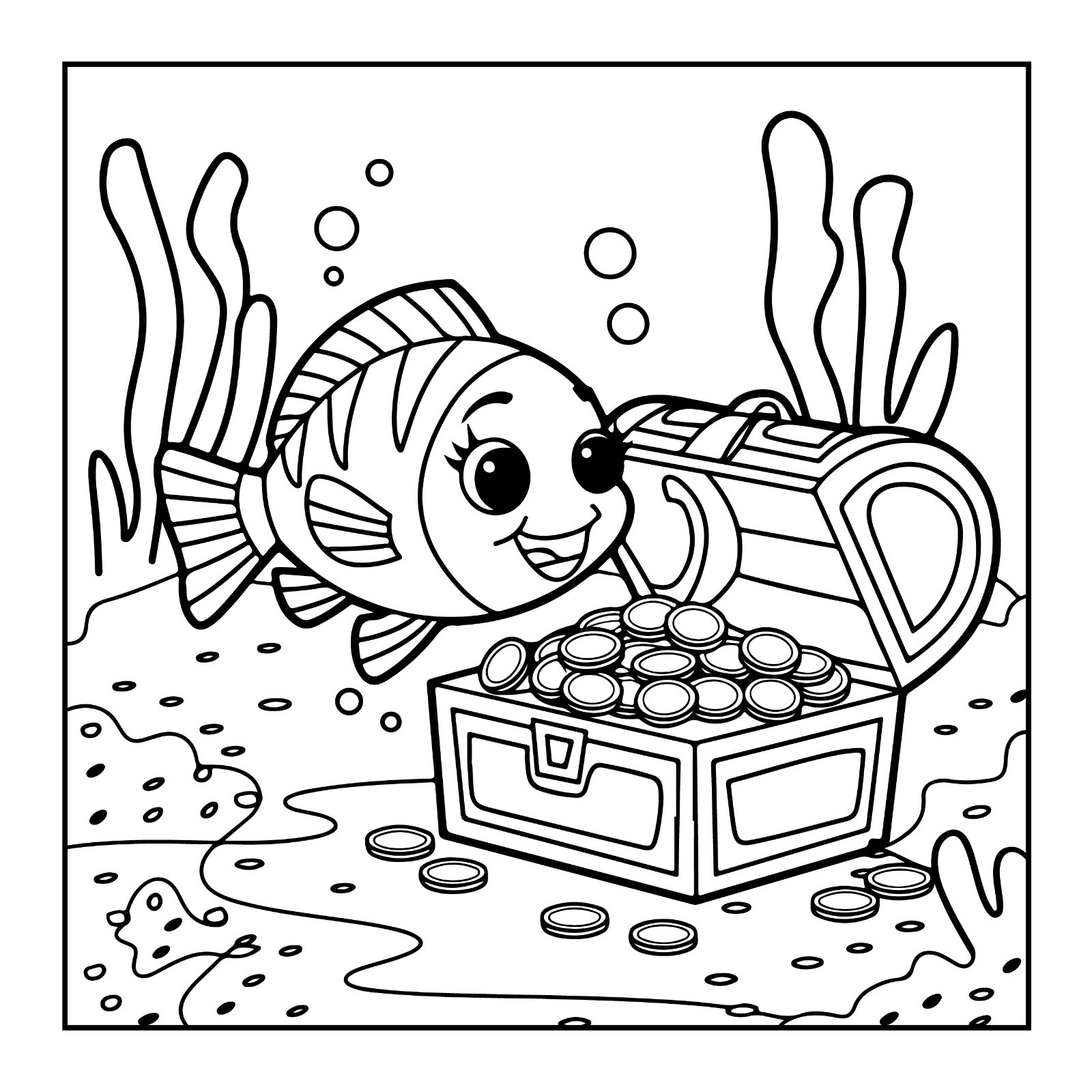 Bold fish Coloring Bookfor Kids & Adults | Cute Designs