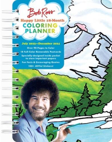 Bob Ross Happy Little 18-Month Coloring Planner: July 2023-December 2024 – GOOD