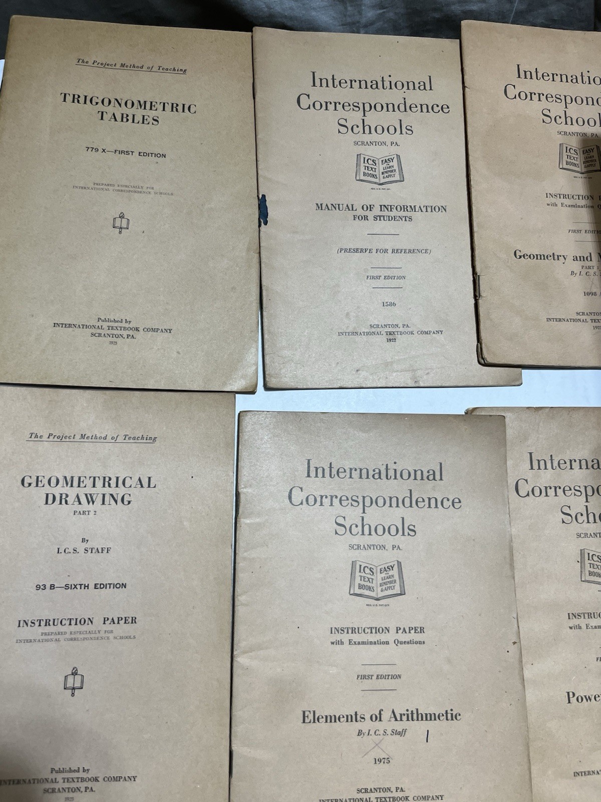 15x Project Method of Teaching Instruction Paper Booklet I.C.S Surveying Math