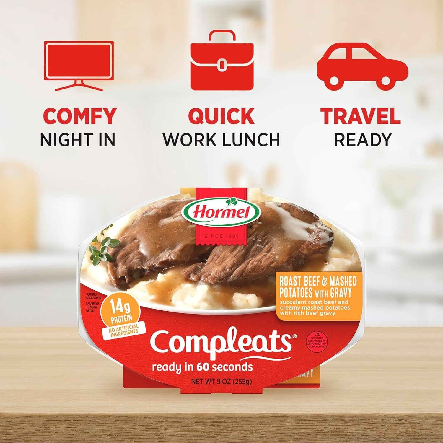 HORMEL 9oz Roast Beef & Mashed Potatoes With Gravy – Easy, Hearty Meal Pack of 6