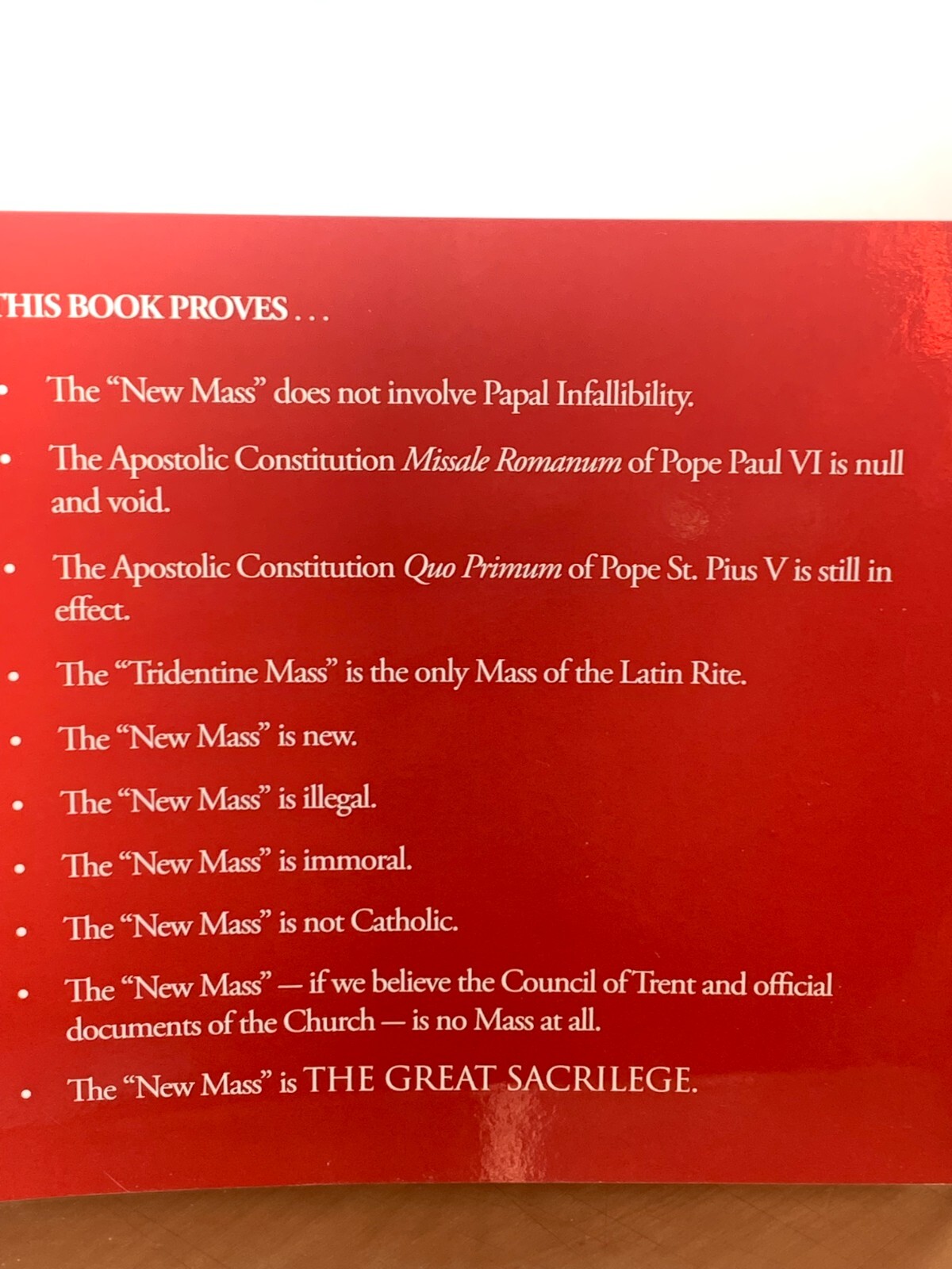 The Great Sacrilege (New Mass), Fr James F. Wathen (1971, New Pbk.) 2011, 245pp.