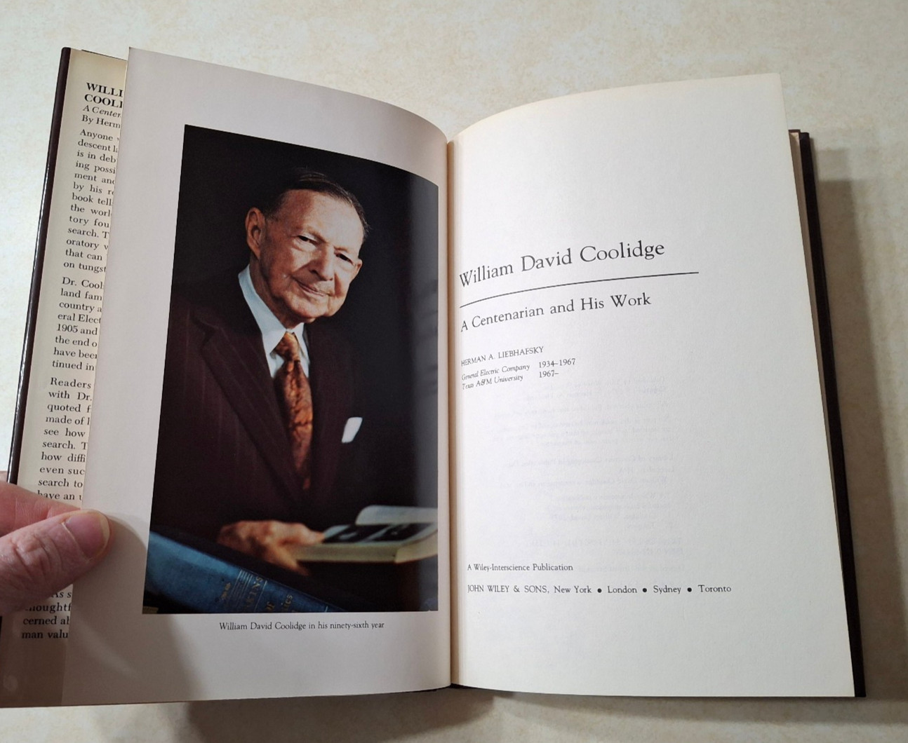 William David Coolidge General Electric GE Vintage History Book Research Lab NY