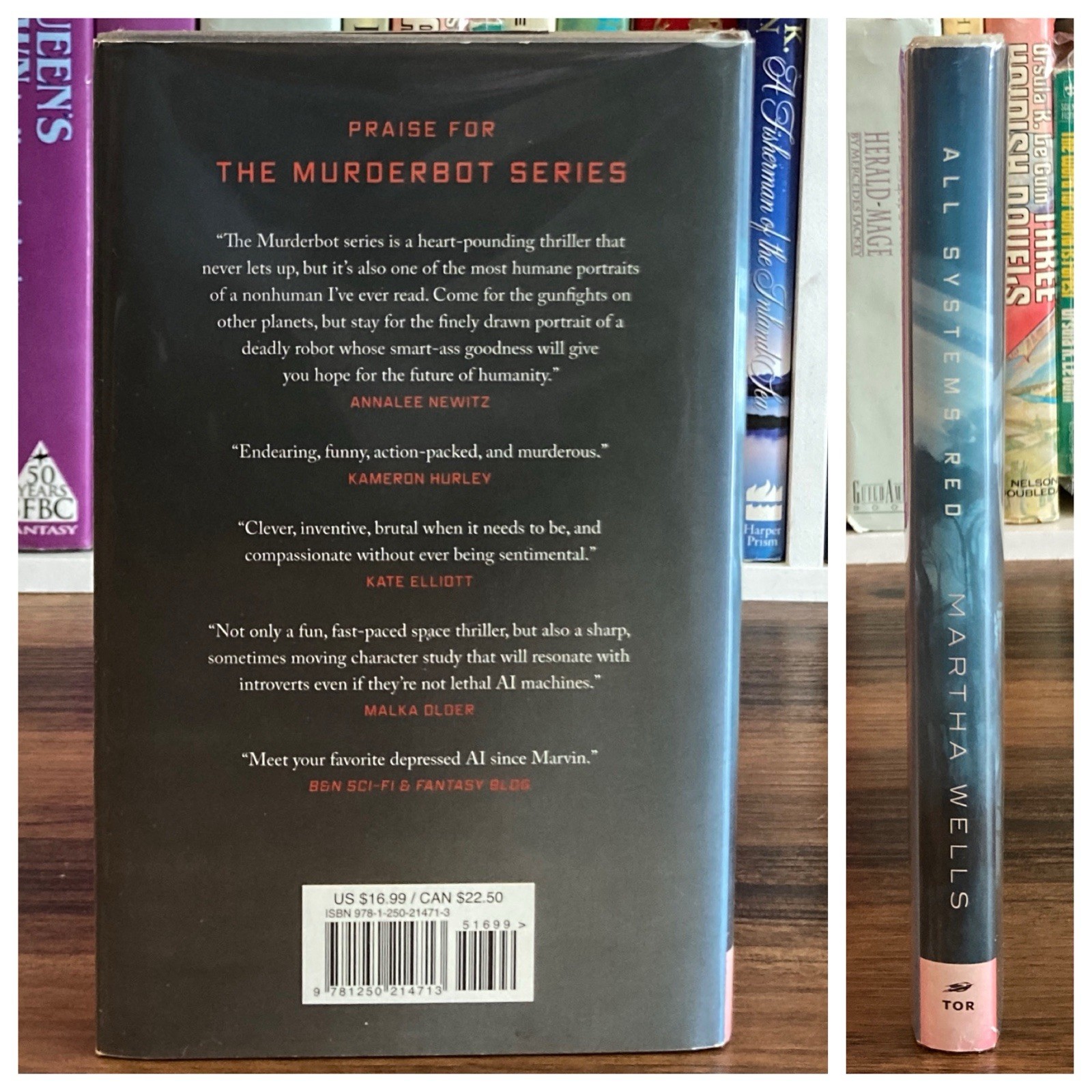 Murderbot: All Systems Red – Martha Wells (1st HC edition 3rd print) Tor, 2019