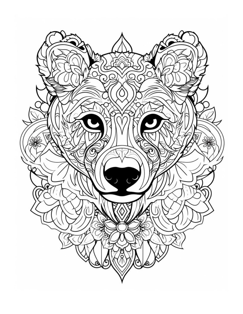ANimsl MAndalas Coloring Bookfor all ages