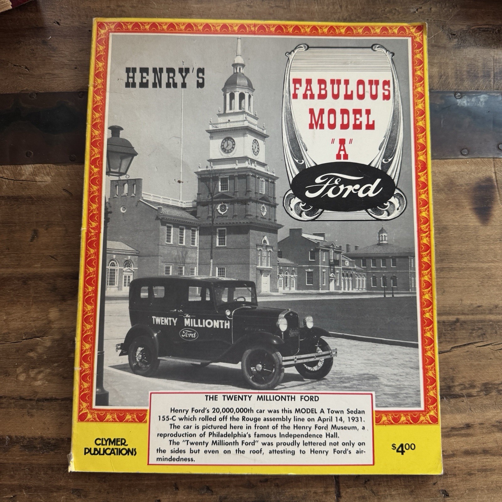 Floyd Clymer’s Henry’s Fabulous Model ‘A’ Ford Twenty Millionth book FREE SHIP
