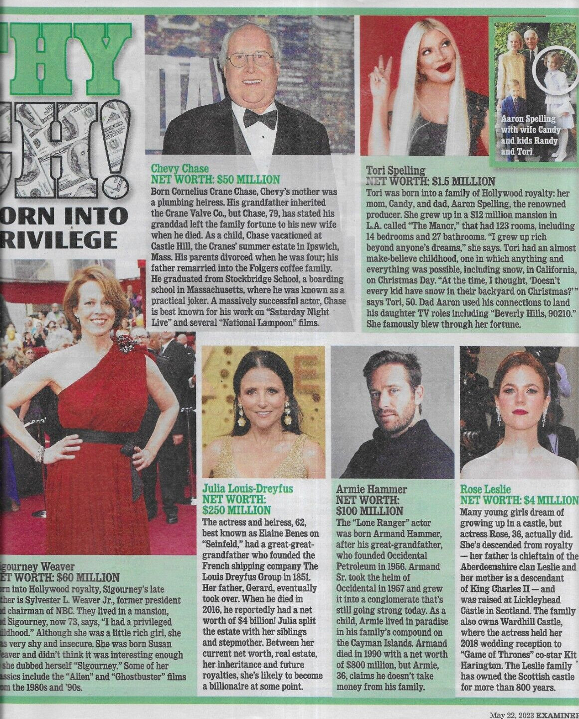 National Examiner Born Rich Stars Jerry Springer Joe Biden Montgomery Clift 2023