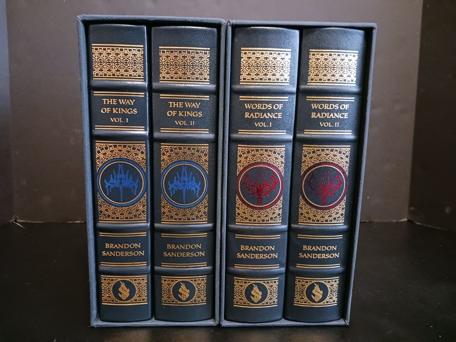 SIGNED Way of Kings & Words of Radiance Leatherbound Brandon Sanderson 1st/1st