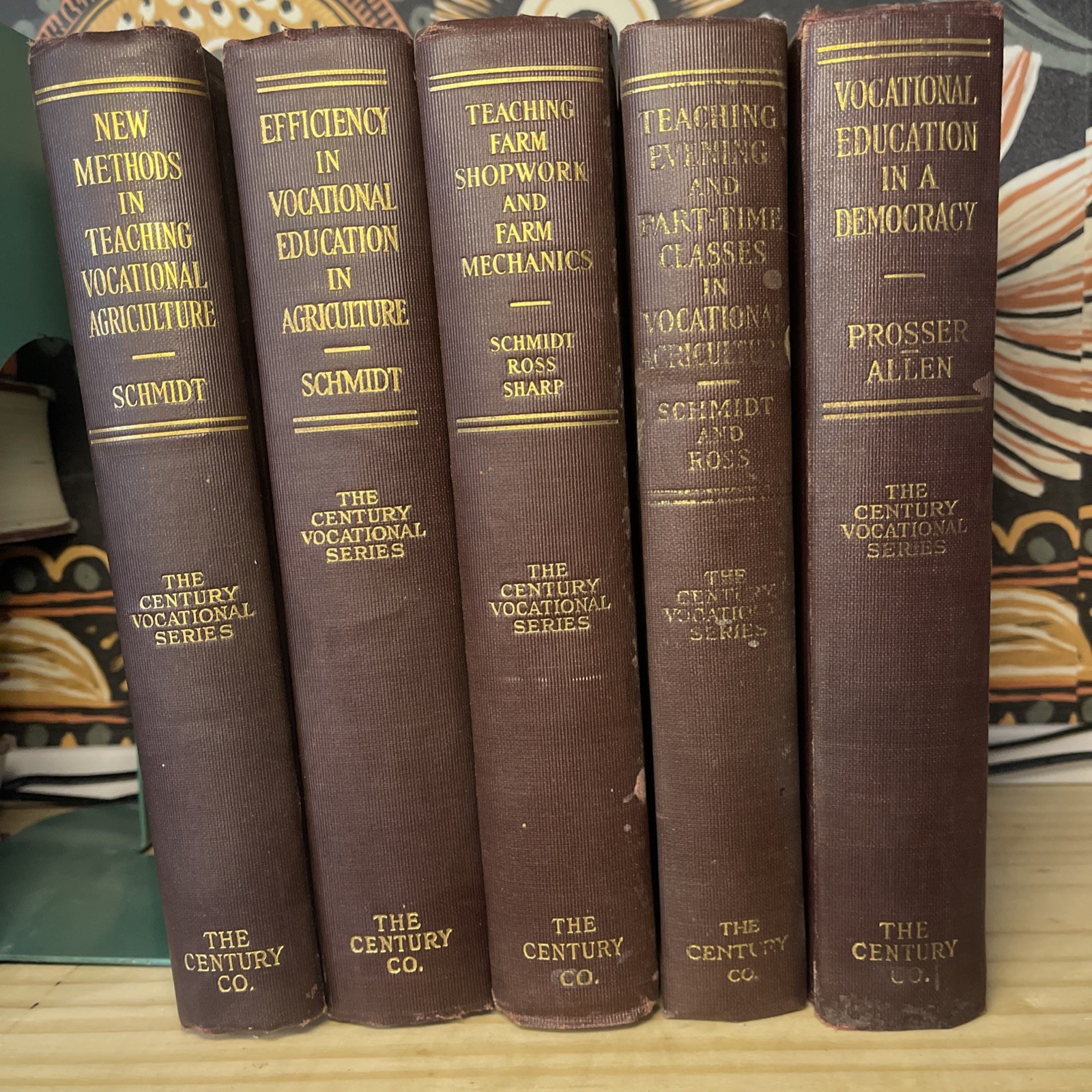 SIGNED Antique Century Vocational Series 5-Vol Set 1924-1931 Schmidt 1st Eds