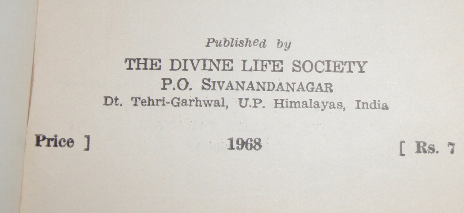 Epistles of Swami Sivananda 1st Edition 1968 Divine Life Society 3,500 Copies PB