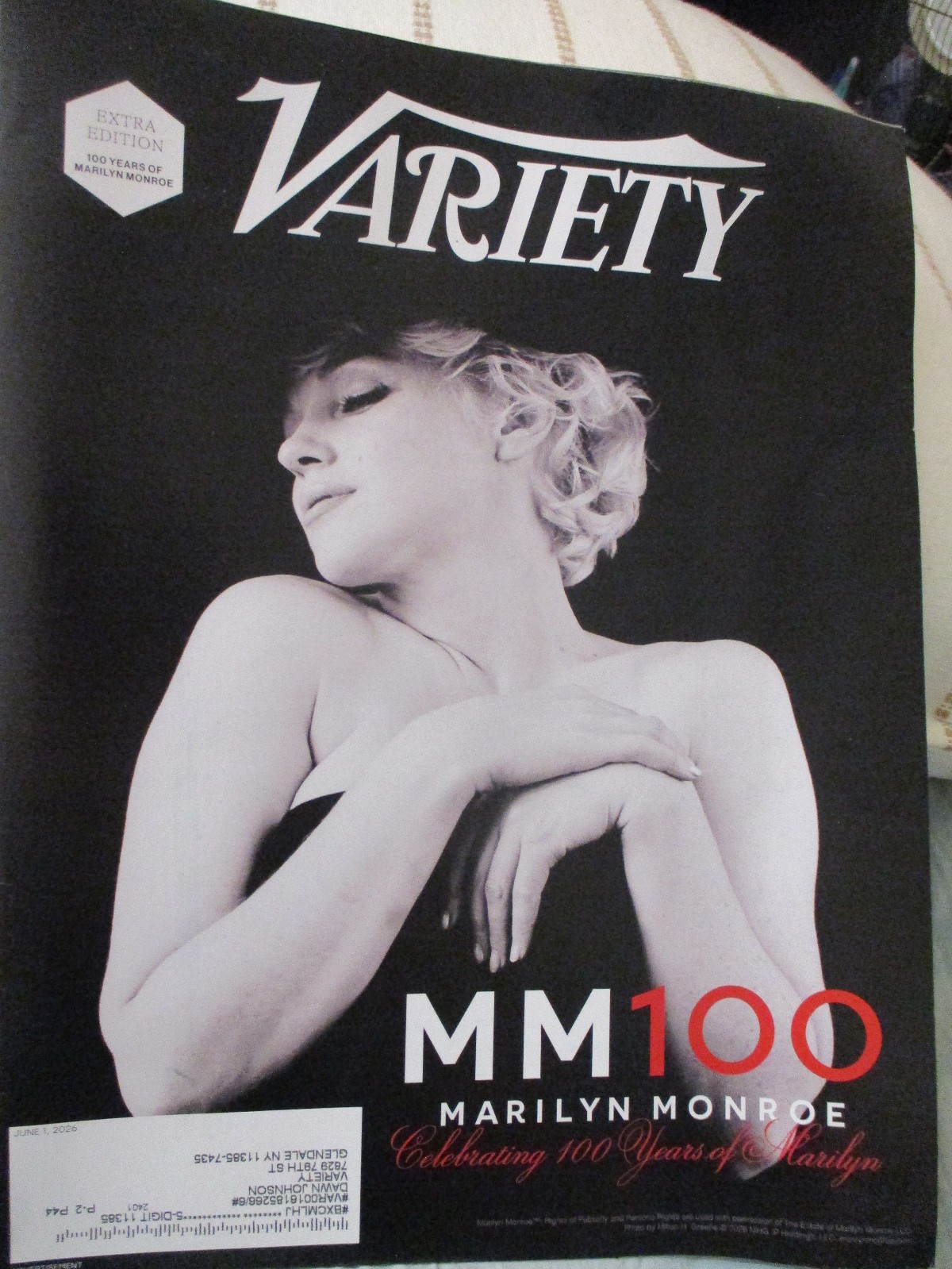 VARIETY, EXTRA EDITION 6/1/26 MARILYN MONROE 100 YEARS