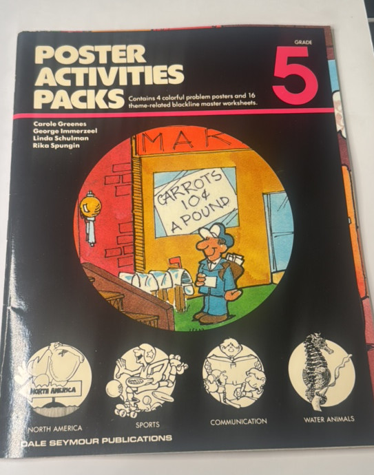 1983 Poster Activities Pack Grade 5 Dale Seymour 4 Posters 16 Worksheets