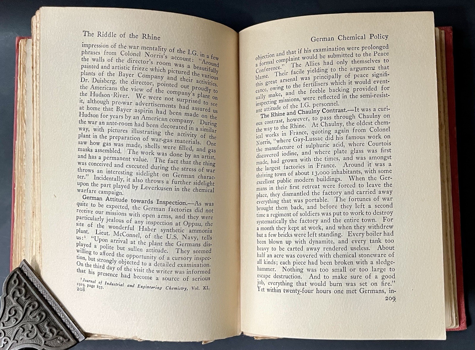 Vintage 1923 Book Riddle of the Rhine Chemical Strategy in War & Peace Lefebure